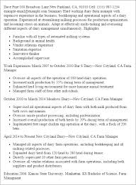 Dairy Farm Manager Resume Template Best Design Tips Myperfectresume