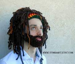 Rasta Hat Style 2 Full Dreadlocks Wig With Detachable Beard Sapka