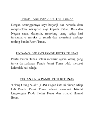 1.5 mengetahui cara pemakaian pakaian seragam dan aksesori pandu puteri tunas dengan betul. Persetiaan Pandu Puteri Tunas