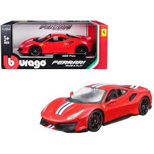 1 18 bburago ferrari 488 gtb gray signature series. Ferrari 488 Pista Red With White And Blue Stripes 1 24 Diecast Model Car By Bburago Target