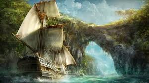 sailing boat painting fantasy art