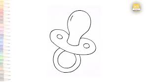Pacifier drawing | Dibujo de chupete | How to draw Baby Pacifier simply |  baby things drawing - YouTube
