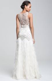 Sue Wong Feather Beaded Gown Nordstrom Wedding Dress With Feathers Wedding Dresses Beaded Used Wedding Dresses
