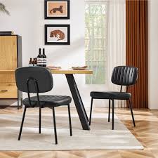 Black Faux Leather Upholstered Dining