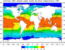Water Temperature Map World Giss Icp: General Charateristics Of The World's Oceans