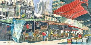 Yau Ma Tei Wholesale Fruit Market Fruit Cartoon Yau Ma Tei Illustration