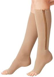 Aniwon Compression Socks Toe Open Leg Support Stocking Knee High Socks With Zipper Support Stockings Ankle Compression Socks Compression Socks