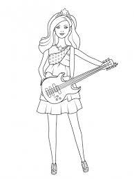 Little fashion doll in ruffled skirt, zipper shirt, white headband with golden horn, tights and shoes. 40 Free Barbie Coloring Pages Printable