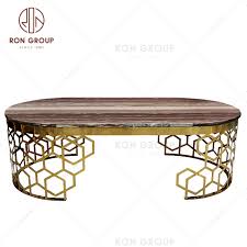 The centre area is left open to keep your legs in comfort. Hotel Lobby Oval Round Marble Top Centre Table Living Room Luxury Italian Design Gold Plated Stainless Steel Frame Coffee Table Stainless Steel Table Rongroup