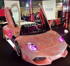 Pink Diamond Studded Lambo Pink Lamborghini Pink Car Glitter Car