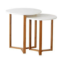 Mainstays Bamboo Collection Wooden Nesting Tables Walmart Com Nesting Tables Table Modern Round