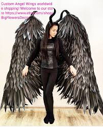 Black Angel Wings Costume Maleficent Wings Demon Wings In 2020 Angel Wings Costume Wings Costume Demon Wings