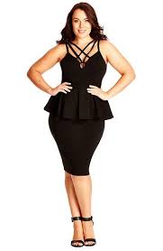 City Chic Deep V Strappy Peplum Dress Plus Size Nordstrom Fashion Plus Size Dresses Plus Size Fashion