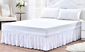 This bed skirt has a 15 100% cotton drop & 100% polyester platform. Amazon Com Wrap Around Bed Skirt 15 Inch Drop Length Style Easy Fit Elastic Bed Ruffles Bed Skirt Wrinkle Free Bed Skirt Dark Grey Twin In All Bed Sizes And Colors Kitchen