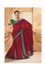 Http Rajasthanispecial Com Index Php Womens Collection Net Sarees Dark Red Georgette Saree Html Bridal Saree Saree Wedding Sarees Online