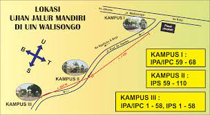 Selamat bagi peserta yang lolos. Denah Lokasi Ujian Jalur Mandiri Ujm Tahun 2018 Kampus 1 Kampus 2 Dan Kampus 3 Uin Waisongo Semarang Uin Walisongo