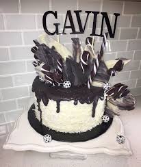 Black And White Drip Cake Ideas Really Cool Soccer Drip Cake All Black And White With Italian Cream Cake Inside Cake Drip Cakes Italian Cream Cakes