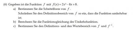 Da die ableitung niemals wird, wechselt sie auch niemals das vorzeichen. Funktionsgleichung Der Umkehrfunktion Umkehrbar F X 2x 2 8x 8 Mathelounge