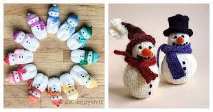 If you choose to sew the snowman with arms attached, cut that body. 7 Amigurumi Snowman Free Knitting Pattern