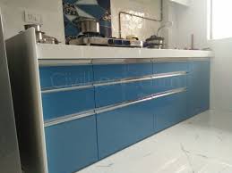 The modular kitchen for small space cleverly utilizes space and ensure the sleek look and finish remains irrespective of the space available. Modular Kitchen Shutter Color Adriatic Blue Kitchen Interior Design Decor Kitchen Platform Ideas Modular Kitchen Design