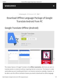 Download Offline Language Package Google Translate With Pc Android Operating System Internet