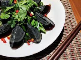 Century Egg Salad Recipe Arrange Preserved Eggs On Plate In Medium Bowl Whisk Vegetable Oil Soy Sauce Rice Vinegar Egg Salad Recipe Century Egg Egg Salad
