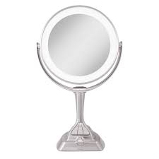 Zadro 15 75 In L X 10 In W Led Angle Adjustable Freestanding Bi View 10x 1x Vanity Beauty Makeup Mirror In Satin Nickel Lvar410 The Home Depot Led makeup mirror cosmetic box led touch screen illuminated professional makeup mirror cosmetic storage box for travel. zadro 15 75 in l x 10 in w led angle adjustable freestanding bi view 10x 1x vanity beauty makeup mirror in satin nickel lvar410 the home depot