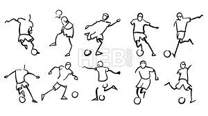 Football Or Soccer Player Motion Doodles Hebstreits Sketches Soccer Drawing Football Drawing Football Poses