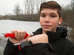 London teen uses new ice fishing spikes to help rescue a boy who fell  through pond ice