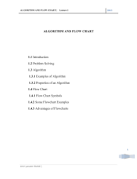 Algorithm And Flow Chart Lecture 1