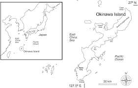 Okinawa blank outline map set. Expanding Walls And Shrinking Beaches Loss Of Natural Coastline In Okinawa Island Japan Peerj