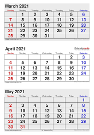 April 2021 Calendar Templates For Word Excel And Pdf