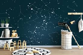 Custom Star Map Constellation Mural Wallpaper Star Map Etsy Wallpaper Bedroom Wallpaper Bedroom Feature Wall Mural Wallpaper