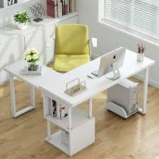 Tribesigns Modern L Shaped Desk 360 Free Rotating Corner Computer Desk Writing Desk Table With Stor Corner Computer Desk L Shaped Desk Cheap Office Furniture