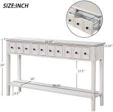 Maybe you would like to learn more about one of these? Buy Console Table Rustic Entryway Table 60 Long Sofa Table With 4 Drawers In Two Different Size And Bottom Shelf For Storage Antique White Online In Vietnam B086qprr7x