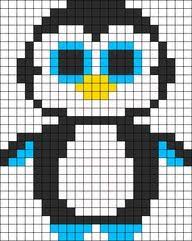 Pingouin Dessin Quadrille Modele Dessin Pixel Dessin Pixel