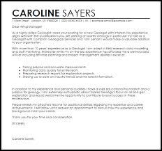 Geologist Cover Letter Sample Cover Letter Templates Examples