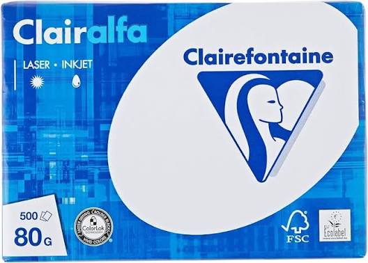  Lot de 5 Ramettes papier blanc perforé 4 Trous Clairalfa A4 80g/m² 500 feuilles — Synapses Maroc