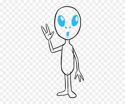 Hello once again people and welcome back to another fun lesson here on dragoart. How To Draw An Alien Really Easy Full Body Drawing Alien Clipart 799663 Pikpng