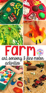 Farm Themed Art Fine Motor Sensory Activities Pocket Of Preschool Farm Activities Preschool Farm Theme Preschool Farm Activities