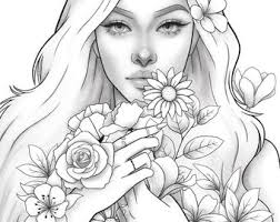 The spruce / wenjia tang take a break and have some fun with this collection of free, printable co. Coloring Page Girl Etsy