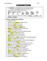 Conjunctions Worksheet Amp Answer Key Conjunctions Worksheet Conjunctions Worksheets