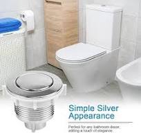 ADERTOS WC-Spültaste, 38 mm, einzelner Druckknopf, runder Kopf,  WC-Spülkasten, Druckknopf, Chrom, Druckknopf, WC-Spülung, Ersatz-Set für  Badezimmer, ...