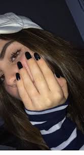 Simple nail designs for beginners! Cute Medium Black Nails Coolladies Net