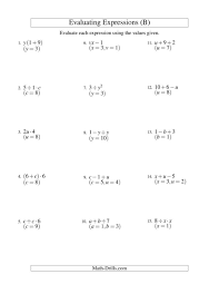 The Evaluating Two Step Algebraic Expressions With Two Variables B Math Worksheet In 2020 Solving Algebraic Expressions Algebraic Expressions Evaluating Expressions