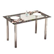 Guaranteed low prices on modern lighting, fans, furniture and decor + free shipping on orders over $75!. Huisen Furniture Glass Dining Room Table Rectangular Table For Home Kitchen Tempered Glass Tabletop With Metal Legs Contemporary Modern Table For 4 6 8 People Use Table Only Chrome Leg Buy Online In Antigua