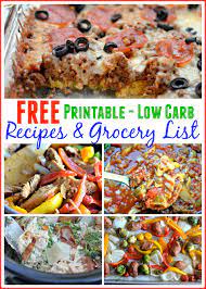 5 Days Of Low Carb Meals Printable Recipes And Grocery List Recipes Low Carb Recipes Food Printables