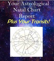 Your Astrological Birth Chart Plus Current Key Planetary Transits For The Next 12mths Typed Report