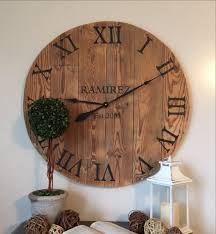 Large Wall Clock Personalized Gift Large Wooden Wall Clock Etsy Oversized Clocks Large Wooden Wall Clock Personalized Wall Clock