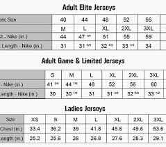 51 Valid Nfl Jersey Sizes Chart